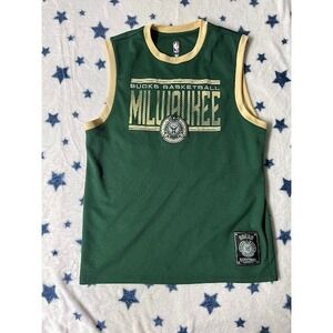 Milwaukee Bucks NBA Sleeveless Tank Top Men's Medium Green Basketball